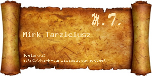 Mirk Tarziciusz névjegykártya